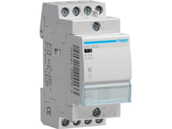 Kontaktor 25A 4 Slutte 230V Brumfri Brumfri