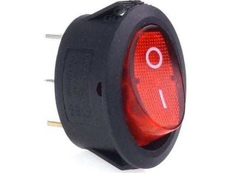 AMiO bryter rød oval 12V, 230V (med belysning) BU01