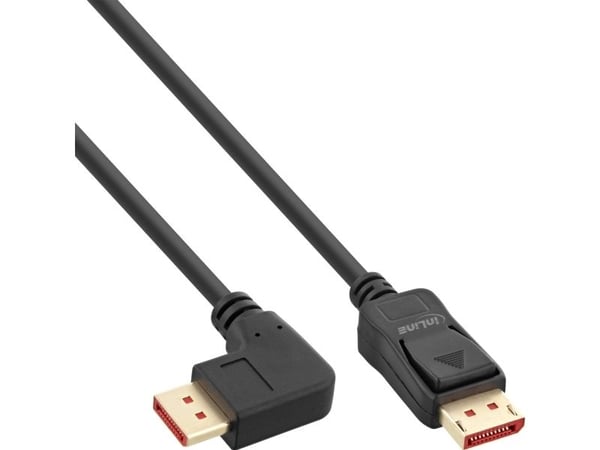 INLINE - DisplayPort-kabel - DisplayPort (M) rett vinkel til DisplayPort (M) rett - DisplayPort 1,4 - 2 m - 8K-støtte - Svart