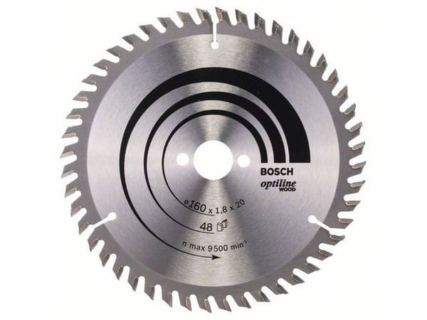 Bosch Optiline Wood - Sirkelformet sagblad - for tre - 160 mm - 48 tenner