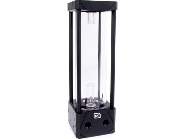 Alphacool Aurora D5, Säiliö, Asetaali, Alumiini, Lasi, Musta, Läpinäkyvä, 77 mm, 77 mm, 242 mm