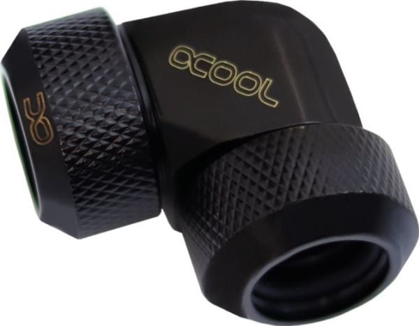 Alphacool 17444, Sort, Passende, Væske, Messing, 3/8", 90°