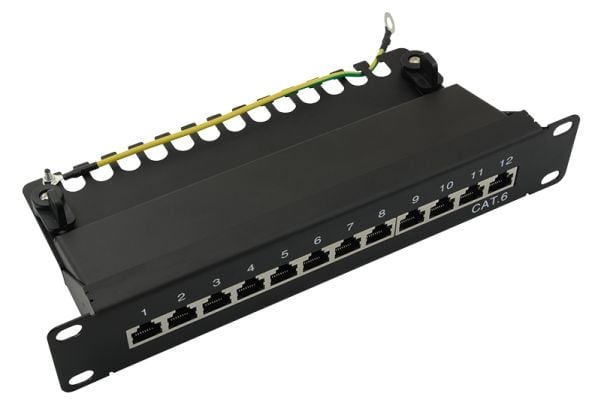 LogiLink NP0046, 10 Gigabit Ethernet, 10000 Mbit/s, Cat6a, Sort, Stål, Reolmontering