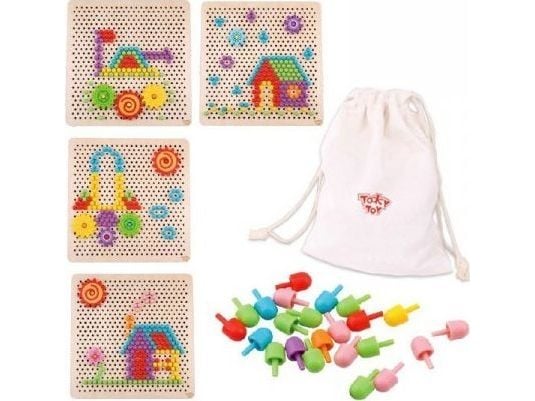 Tooky Toy TOOKY TOY Mosaiikkipalapeli nastoilla 88 palaa