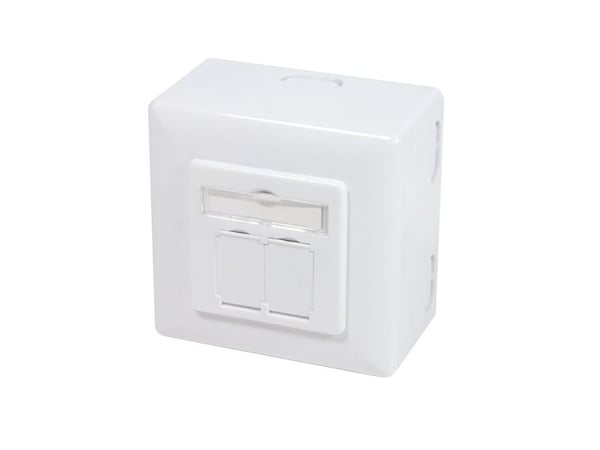 LogiLink NP0124, 2 x RJ-45, STP, 6a, Metallinen, Valkoinen, ISO/IEC 11801 TIA/EIA 568C.2, 6 A