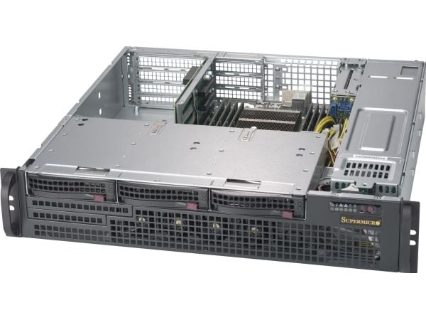 Supermicro SC825M BTQC-R802WB - Rackmonterbar 2U - forbedret og utvidet ATX - SATA/SAS - hot-swap 800 watt - svart