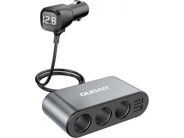 Dudao bil-lader 2x USB / 3x sigarettenner-splitter svart (R1Pro sort)