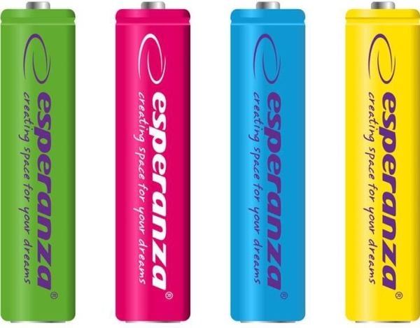 Ladattavat AAA Esperanza 1000mAh kpl sekoitusvärit