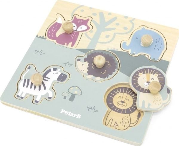 Viga Toys VIGA PolarB trepuslespill med dyr og plugger