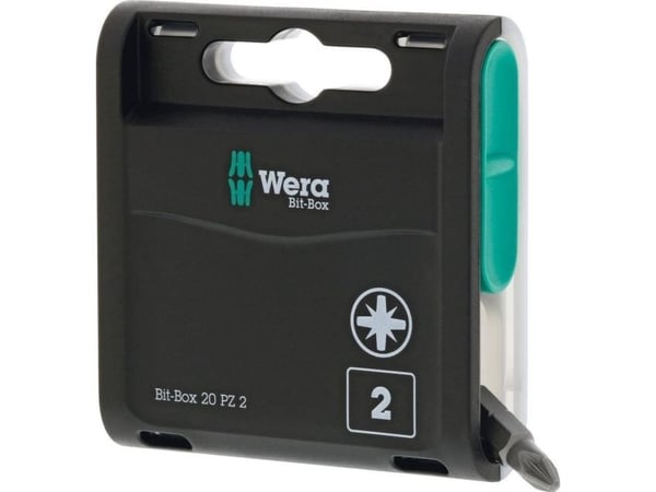 Wera Bit-Box 20 PZ, 15 stykker, Pozidriv, PZ 2, Metall, Plast, 20x PZ 2x25 mm, CE