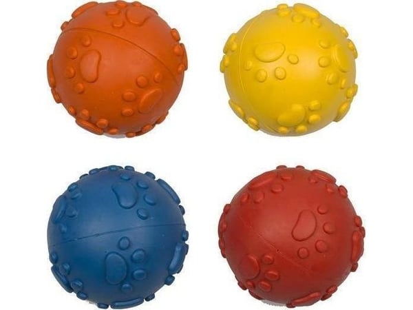Duvo+ gummileketøy ball med poter 7 cm 10465