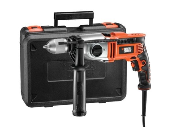 BLACK+DECKER KR911K-QS - Hammerbor - 910 W - 2 hastigheter - nøkkelfri borhylse 13 mm - 62 N·m