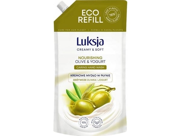 Luksja Luksja Creamy & Soft Creme flytende såpe Oliven og yoghurt 900 ml refill-pakke