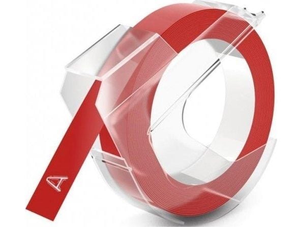 DYMO 520102, Rød, Rektangel, Avtagbar, Hvitt på rødt, Universell, Plast