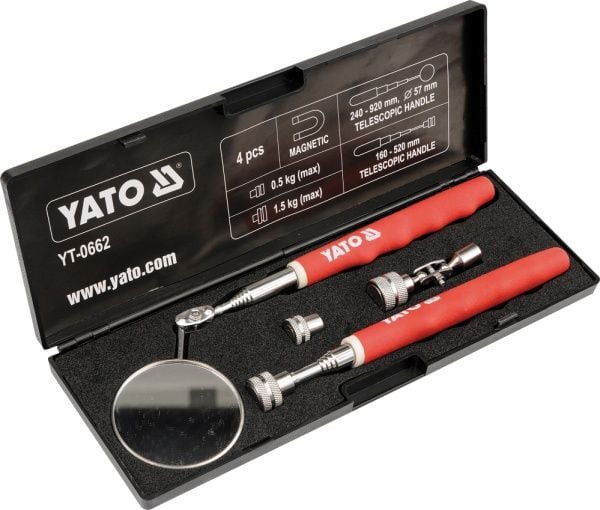 Yato inspektionssats spegel + grepp 4 delar (YT-0662)