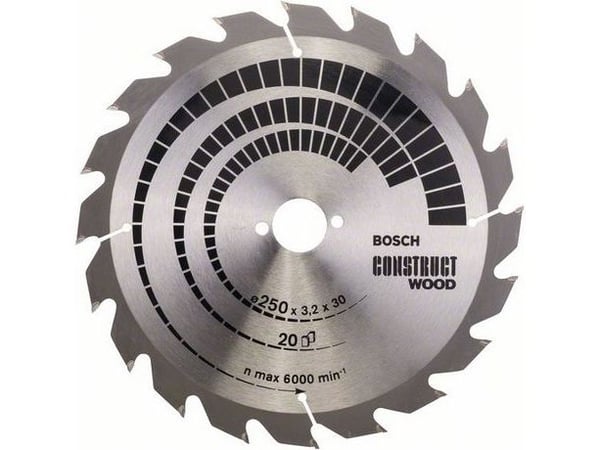 Bosch RUNDSAVKLINGE KONSTRUKT Ø250X3,2X30MM20T