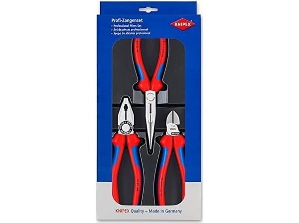 Knipex 00 20 11, Tangsett, Stål, Polypropylen (PP), Blå, Rød, 810 g