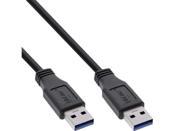 InLine 35205, 0,5 m, USB A, USB A, USB 3.2 Gen 1 (3.1 Gen 1), Hankjønn/hankjønn, Svart