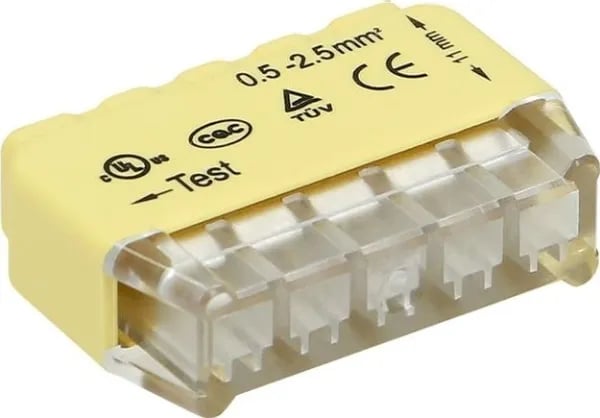 Orno Asennuspistokeliitin 5-johtiminen; johdolle 0,75-2,5mm2; IEC 300V/24A; 10 kpl OR-SZ-8004/5/10