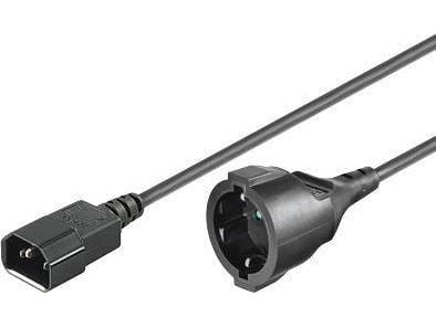 Microconnect PE130100, 1 m, C14 liitin, Virtapistoke tyyppi F, 250 V, 10 A