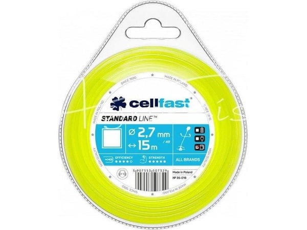 Cellfast żyłka tnąca standard 2,7 mm / 15 m, kvadratisk (35-016)