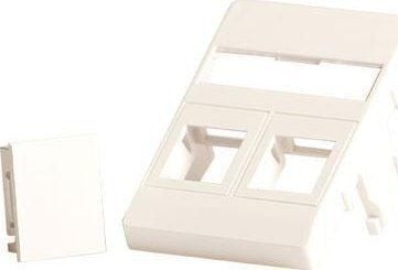 Lanview - Veggplate - for 50 x 75 mm Clickline outlet - med etiketteringsvindu - RJ 45 - 2 moduler - hvit