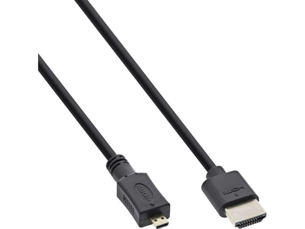 InLine 17501D, 1 m, HDMI Typ A (standard), HDMI Typ D (micro), Svart