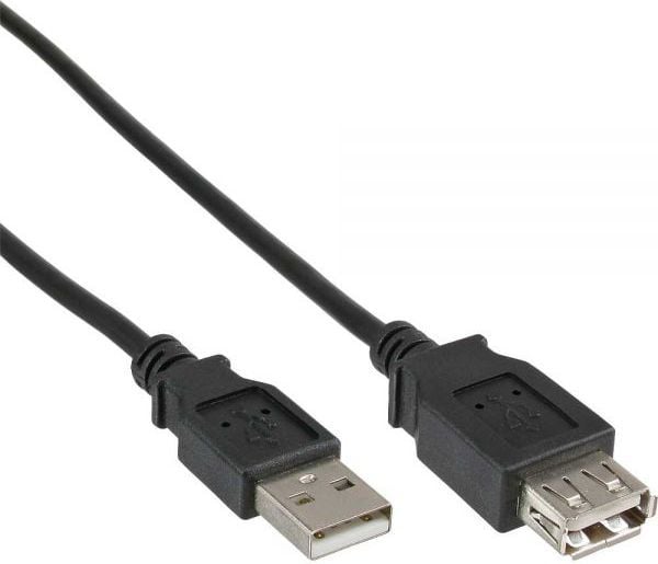 InLine 1.8m USB 2.0, 1,8 m, Uros/naaras, 480 Mbit/s, Musta