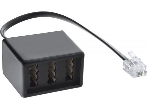 InLine 69942A, 0,1 m, TAE, RJ-11, musta, 25 g, 70 mm