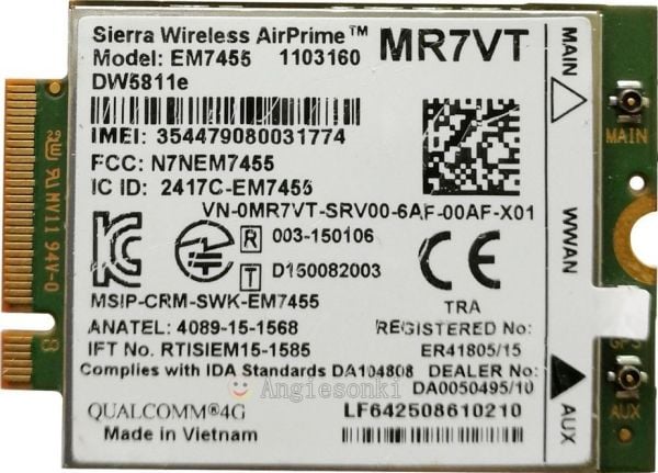 Origin Storage DELL-DW5811E, WLAN-kortti, DELL, Latitude E5250/E7250
