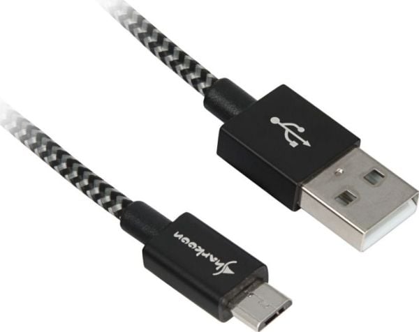 Sharkoon USB 2.0 A-B svart/grå 0,5 m - aluminium + flettet