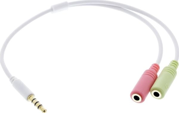 InLine 99302W, 3.5mm, Hankjønn, 2 x 3.5mm, Hunkjønn, 0,15 m, Hvit