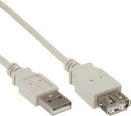 InLine 34650X, 0,5 m, USB A, USB A, USB 2.0, Hankjønn/hunkjønn, Beige