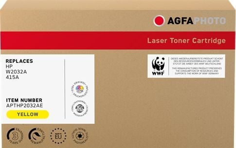 AgfaPhoto - Gul - yhteensopiva - boks - Genproduceret - tonerpatron (vaihtoehtoisesti: HP 415A) - HP Color LaserJet Pro M454, MFP M479 -laitteille