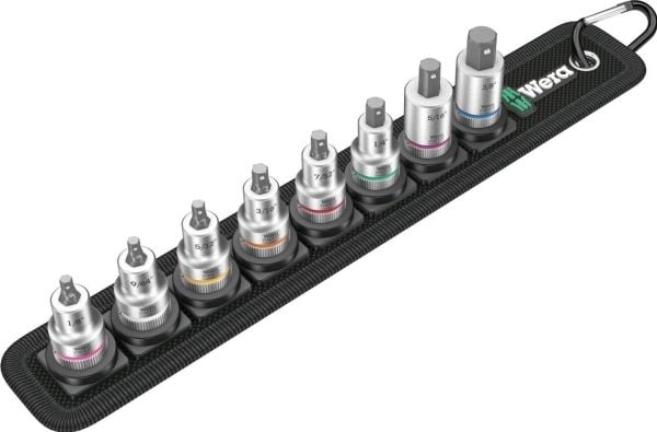 Wera Zyklop Belt B Imperial 1 - Koppnøkkelsett - 8 deler - 3/8" - sekspunkters - 1/4", 1/8", 5/32", 3/16", 7/32", 5/16", 3/8", 9/64"