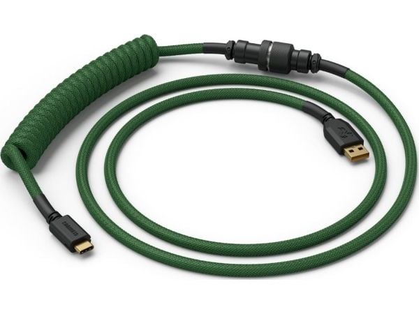 Glorious PC Gaming Race Coiled, Vihreä, 1,37 m, Glorious PC Gaming Race, 1 kpl, Punottu, USB A-tyyppi, USB Type-C