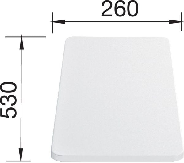 BLANCO 217611, Rektangulær, Hvit, 530 mm, 260 mm, 1 stykker