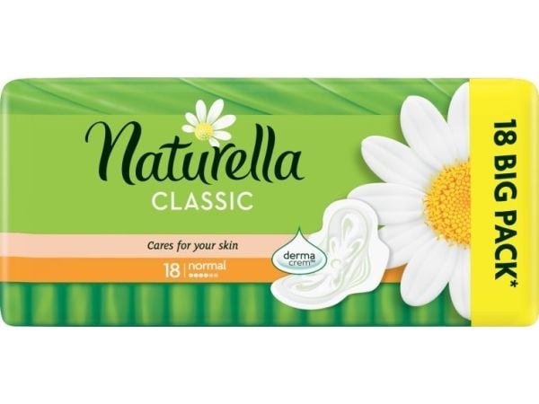 Naturella Classic Normal Camomile sanitetsbind med vinger x18