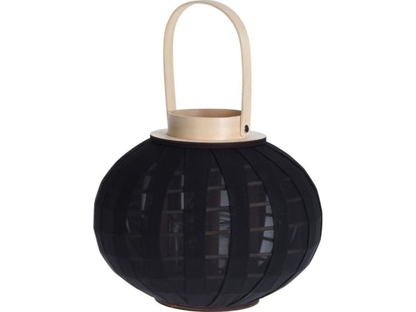Home Styling Collection lanterne med glassinnsats, svart, 22x24 cm Home Styling Collection lanterne med glassinnsats, svart, 22x24 cm