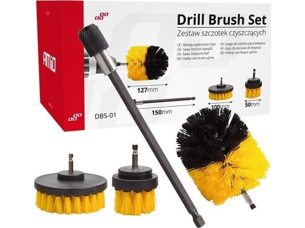 Amio tilbehørsett til drill/skrutrekker, 4 stk