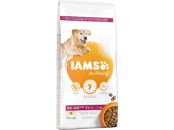 Iams Vitality Dog Senior Large kyckling 12 kg