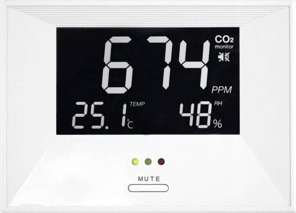 TFA AIRCO2NTROL LIFE - Thermo-hygro-CO2-måler - digital - hvit