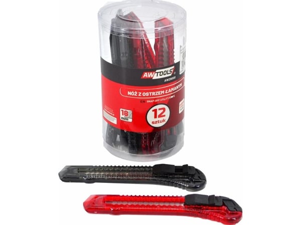 AWTOOLS tapetkniv transparent 12 stk. tuba