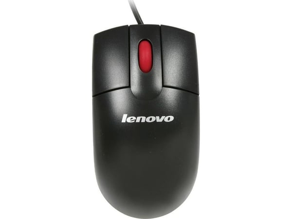 Lenovo ThinkPlus - Mus - optisk - 3 knapper - kablet - USB - beksvart