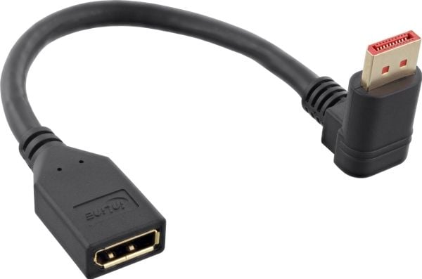 INLINE - DisplayPort-sovitin - DisplayPort (W) suoraan DisplayPort (M) - DisplayPort 1.4 - 15 cm - 8K-tuki - Musta - DisplayPort 1.4 - 15 cm - 8K-t...