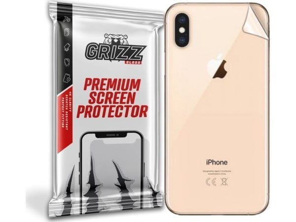 GrizzGlass skjermbeskyttelsesfolie bak Grizz Apple iPhone Xs