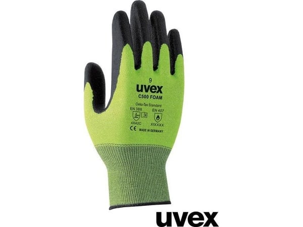 Uvex C500 foam, Sort, Grønn, Voksen, Voksen, Unisex, 1 stykker, Polyethylen, Viskose, Polyamid, Fiberglass