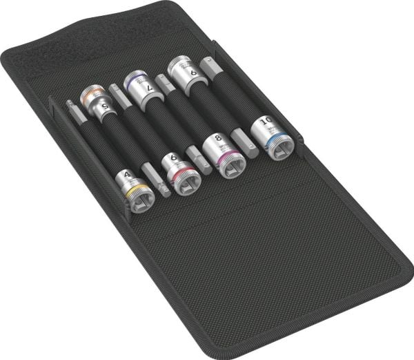 Wera 8740 B HF 1, Støpselsett, 3/8", Metrisk, 7 hoder, 4,5,6,7,8,9,10 mm