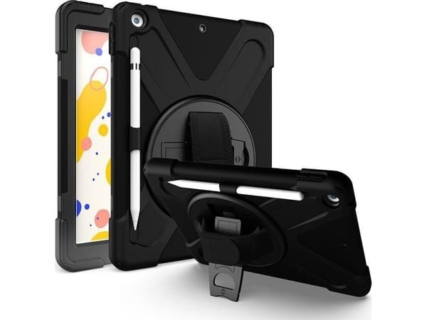 eSTUFF - Baksidedeksel for nettbrett - polykarbonat, silikon - svart - 10.2" - for Apple 10.2-inch iPad (9. generasjon)