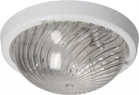 Taklampe Orno 7070T-ALFA/PL, armatur, 75 W, E27, IP44, IK10, klar polykarbonat skjerm
